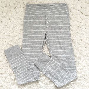 Aerie White Gray Striped Jogger Lounge Pants Medium
